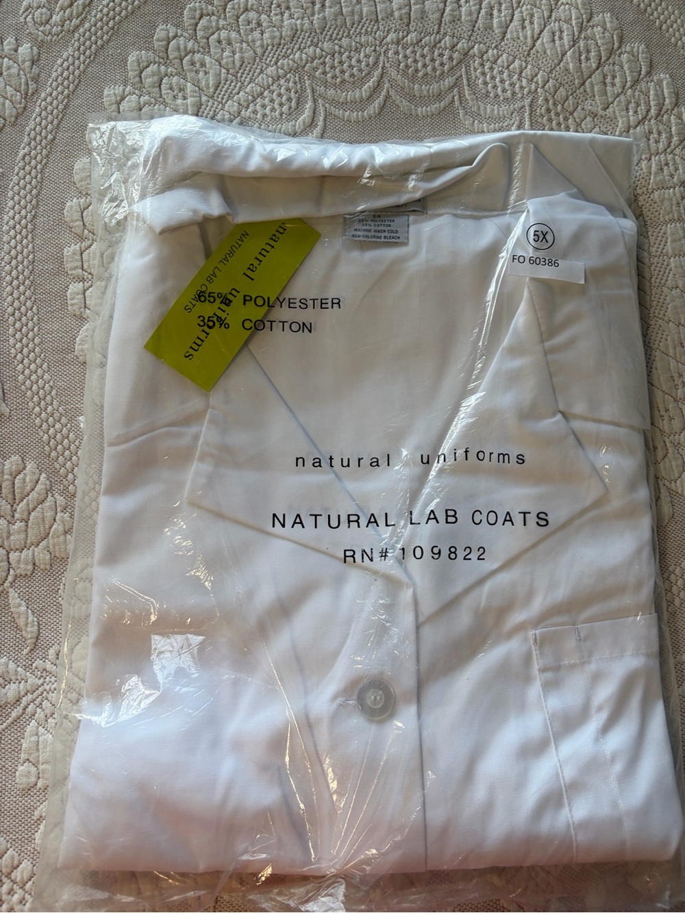 NWT White Lab Coat - Natural Lab Coats 5X unisex